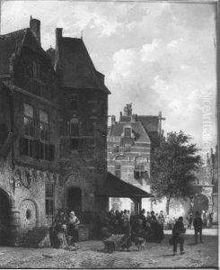 Stadsgezicht by Cornelis Springer