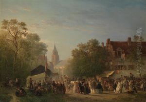 Kermis te Scheveningen by Solomon Leonard Verveer