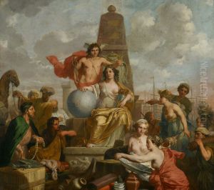 De Stedenmaagd van Amsterdam-De Stedenmaagd van Amsterdam, de hulde ontvangend van verschillende volken-Allegorie op de welvaart van Amsterdam-Allegory on the prosperity of Amsterdam by Gerard de Lairesse