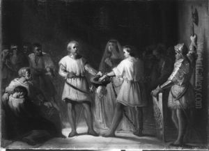 Anno 1298. De IJselsteinse krijgsgevangenen loten om hun leven by Jozef Israels