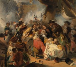 Anno 1676. Michiel de Ruyter wordt dodelijk gewond in de slag bij Etna by Nicolaas Pieneman