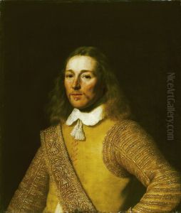 Portret van een officier-Portret van een krijgsman-Portrait of an officer by Bartholomeus Van Der Helst