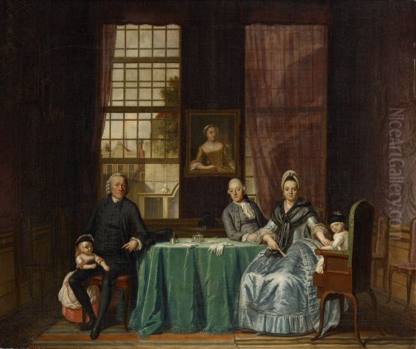 Family portrait in an interior - view 1