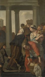 Uitdeling van levensmiddelen by Jan Gerritsz van Bronckhorst