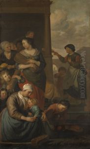 Allegorie op de spijsuitdeling aan de armen by Jacob van Loo