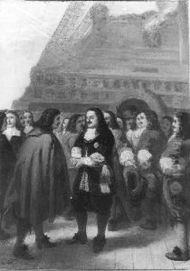 Anno 1673. Michiel de Ruyter ontvangt Cornelis Tromp met pruik en Oranje-kokarde by Jacob Taanman