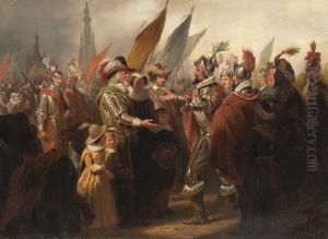 Anno 1625. Spinola wenst de Nederlandse krijgsoversten na de inneming van Breda geluk met hun kloekheid by Jan Wendel Gerstenhauer Zimmerman