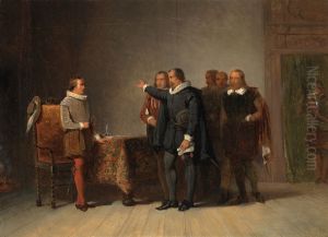 Anno 1585. Oldenbarnevelt brengt met enkele Statenleden Maurits het bericht van zijn aanstelling tot stadhouder