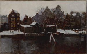 The new Teertuinen in winter by George Hendrik Breitner