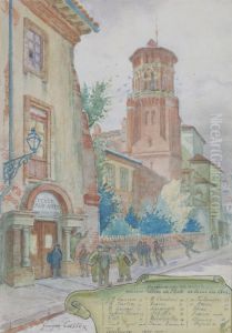 Porte de l'ancienne ecole des Beaux-Arts, rue des Arts by Georges Castex