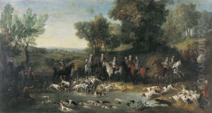Louis XV chassant le cerf dans la foret de La Celle-Saint-Cloud