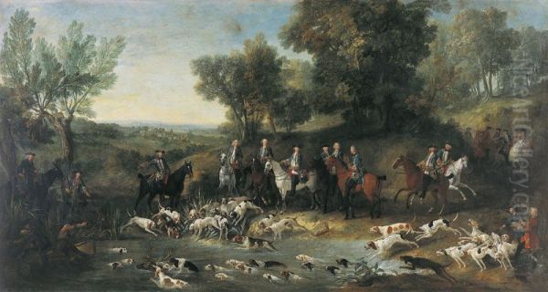 Louis XV chassant le cerf dans la foret de Saint-Germain - view 1