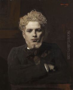 Portrait de jeune homme barbu dit l'Albinos by Jean-Joseph Benjamin-Constant