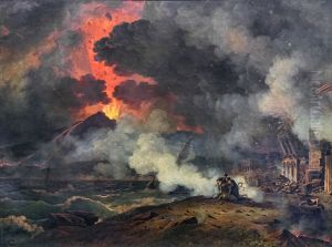 Eruption of Vesuvius arrived on August 24 of the year 79Francais:Eruption du Vesuve arrivee le 24 aout de l'an 79Italiano:L'eruzione del Vesuvio arrivo il 24 agosto dell'anno 79 by Pierre-Henri de Valenciennes
