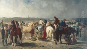 Le Marche aux chevaux by Evariste Vital Luminais