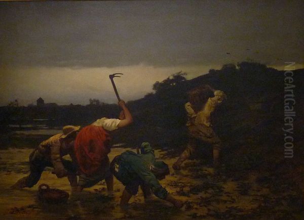 Recolte des pommes de terre pendant l'inondation du Rhin en 1852 - view 1