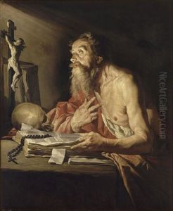 The penitent Saint Jerome in his Study by Matthias Stom