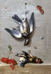 Still life with two dead birds, a mouse and three insectsFrancais:Nature morte avec deux oiseaux morts, une souris et trois insectesItaliano:Natura morta con due uccelli morti, un topo e tre insetti by Jean-Baptiste Oudry