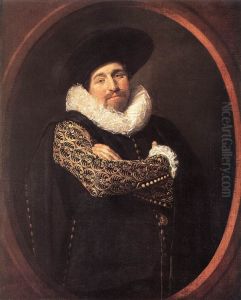 Portrait of a man, possibly Isaac Abrahamsz. Massa (1586-1643) by Frans Hals