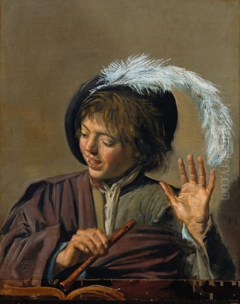 Singing Boy with Flute - view 1