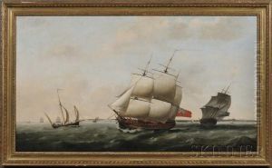 The Merchantman Frigate
Neptune
And Other Vessels In Coastal Waters by John Wilson Carmichael
