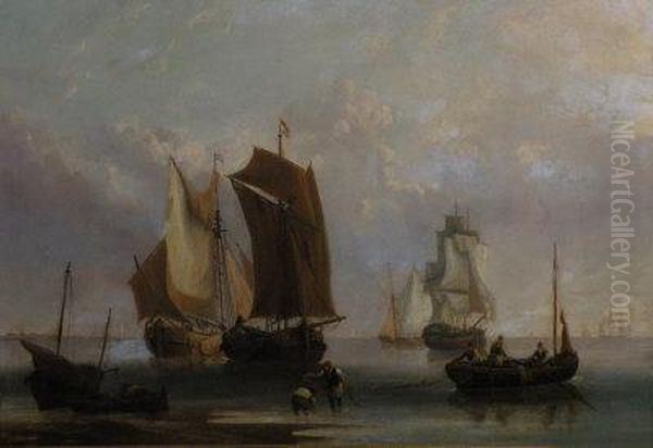 Dutch Fishing Boats And Other Vessels In A Calm - view 1