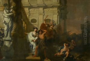 De tuchtiging leidt een behoeftige-Hercules op de tweesprong (?)-Allegorie op de deugd by Gerard de Lairesse