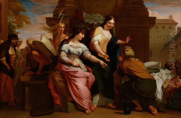 Allegorie op de Verzorging in het Oude Mannen- en Vrouwengasthuis-Allegory of the Care in the Old Men's and Old Women's Home - view 1