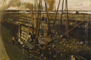Heiwerk in de Van Diemenstraat by George Hendrik Breitner