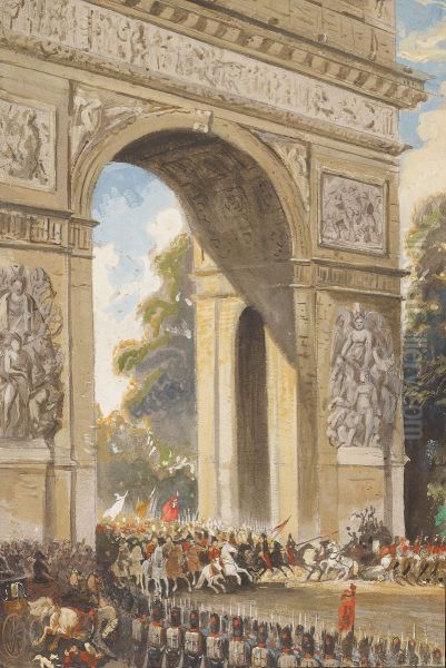 1814, entree van geallieerde troepen in Parijs-Kroniek van echtpaar Joh. Samuel Wurfbain (1770-1851) en Anna Maria Geertruida Hurrelbrinck (1772-1850), bij gelegenheid van hun gouden bruiloft - view 1