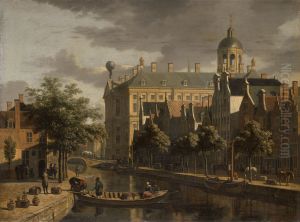 De Bloemmarkt by Gerrit Adriaenszoon Berckheyde