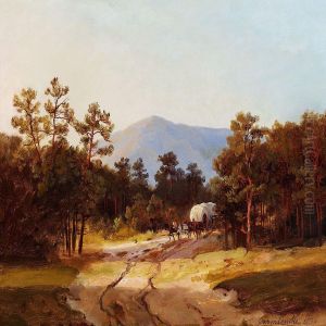 Horse-drawn Coach In The Forest