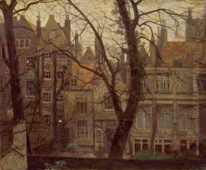 Uitzicht vanuit het atelier Keizersgracht 327, Amsterdam-View from the studio by Jan Veth