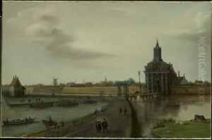 Gezicht op de Haarlemmerpoort-De pas voltooide Haarlemmerpoort-Newly Completed Haarlemmerpoort