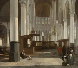Interieur Oude Kerk Amsterdam by Emanuel de Witte