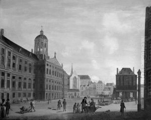 De Dam gezien naar het noorden by Simon Fokke