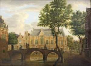 Het Spui met de Oude Lutherse Kerk gezien vanaf de Nieuwezijds Voorburgwal-The Oude Lutherse Kerk on the Spui