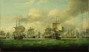 De slag bij de Doggersbank (5 augustus 1781) by Richard Paton