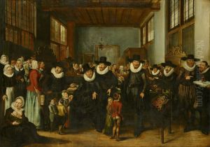Inschrijving van armen en wezen in het Aalmoezeniershuis-The Registration of Paupers and Orphans at the Almshouse by Werner van den Valckert