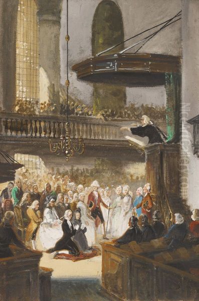 1793, huwelijksplechtigheid echtpaar Wurfbain-Hurrelbrinck in de Waalse Kerk te Amsterdam - view 1