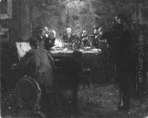 Een muziekavond van het gezelschap M.A.B. (schets) by Nicolaas Van Der Waay