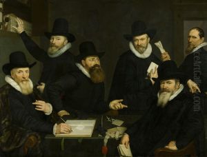 De regenten van het Oude Mannen- en Vrouwengasthuis-The Governors of the Old Men's and Women's Home by Cornelis van der Voort