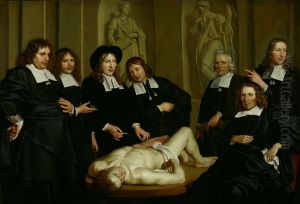 Anatomische les van Dr. Frederik Ruysch by Adriaen Backer