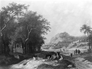 Landschap by Christoffel Frederik Franck