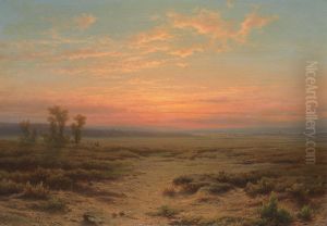 Heide bij avond Heide bij avond
