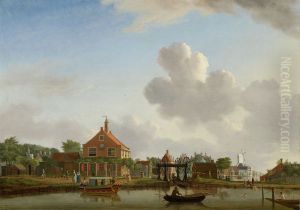 Het Polderhuis aan de Boerenwetering-Het Polderhuis aan de Boerenwetering gezien vanaf de Mennonietensloot-The Boerenwetering near the Polderhuis