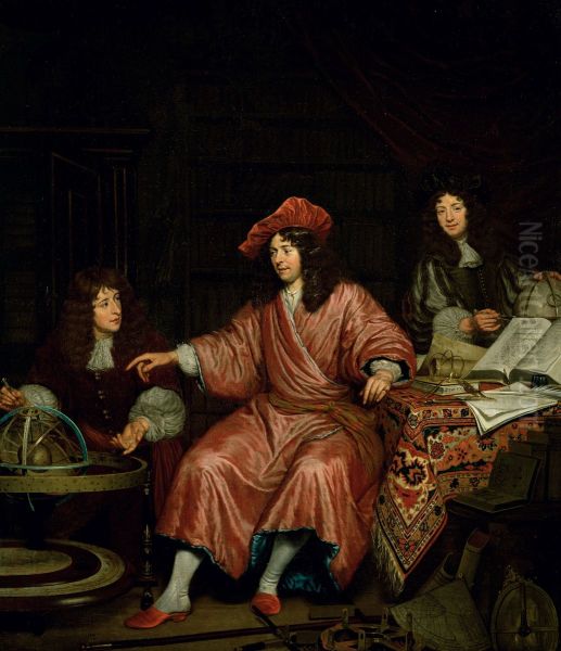 Barend van Lin (ca. 1641-1705) met zijn jongere broer en zijn toekomstige zwager-Barend van Lin (c. 1641-1705) - view 1