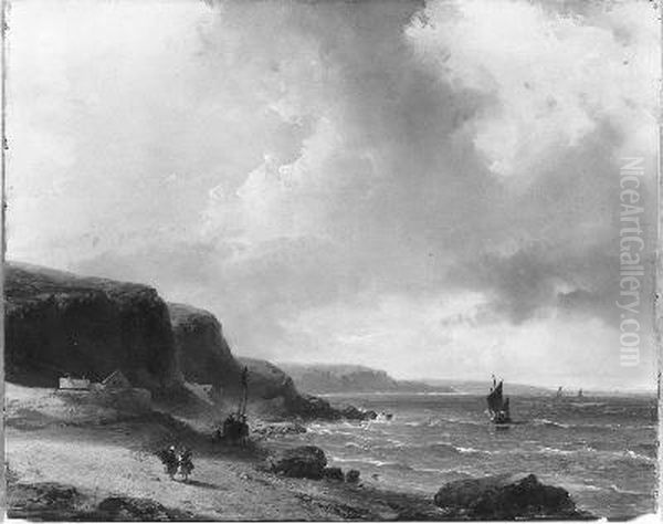 Gezicht op de Franse kust bij helder weer - view 1