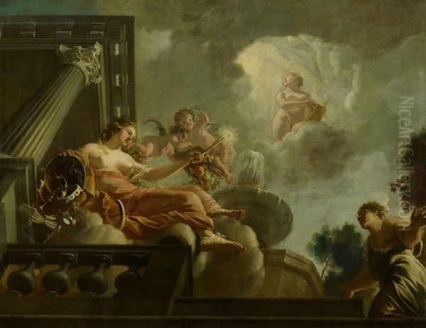 Allegorische voorstelling van de verzorging van leprozen en onnozelen-Religion favours Abondantia - view 1