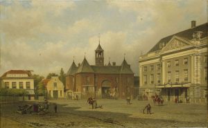 De Leidsepoort en de Stadsschouwburg by Eduard Alexander Hilverdink